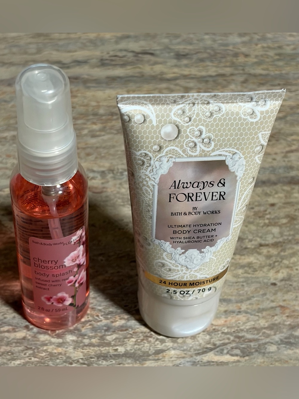 Bath & Body Works Always & Forever Body Cream and Cherry Blossom Body Splash